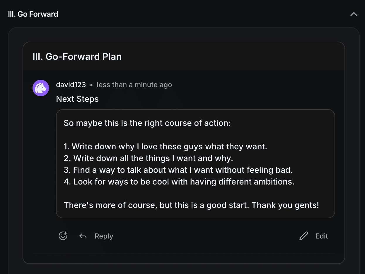 Camaraderie app - go-forward plan